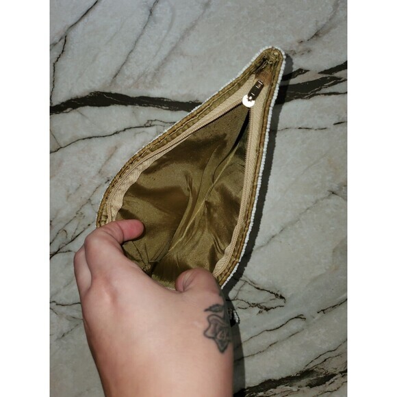 Vintage Beaded Clutch Evening Bag White‎ Mother of Pearl Party Purse - Picture 5 of 5